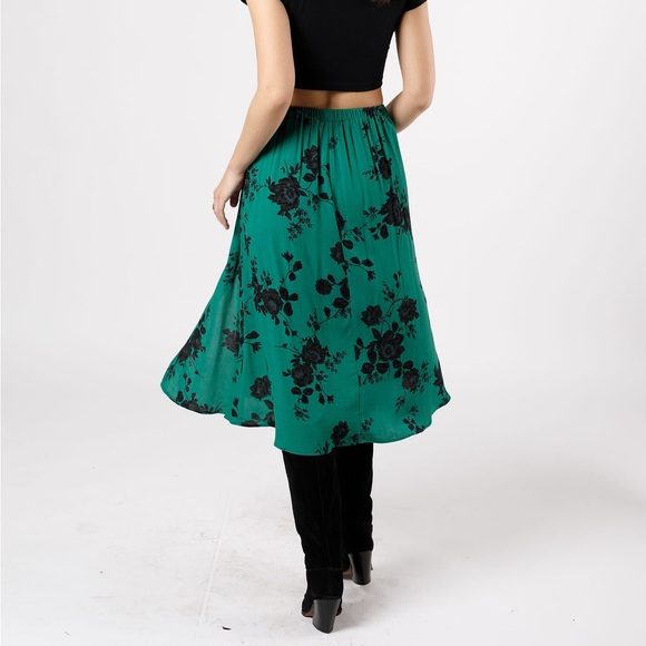 Band of the free ETTA EMERALD FLORAL MIDI SKIRT - Picture 3 of 12